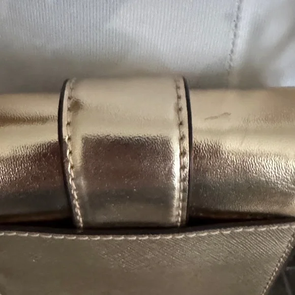 Michael Kors Carmen Logo Smartphone Gold Tone Crossbody Bag - Picture 5 of 7